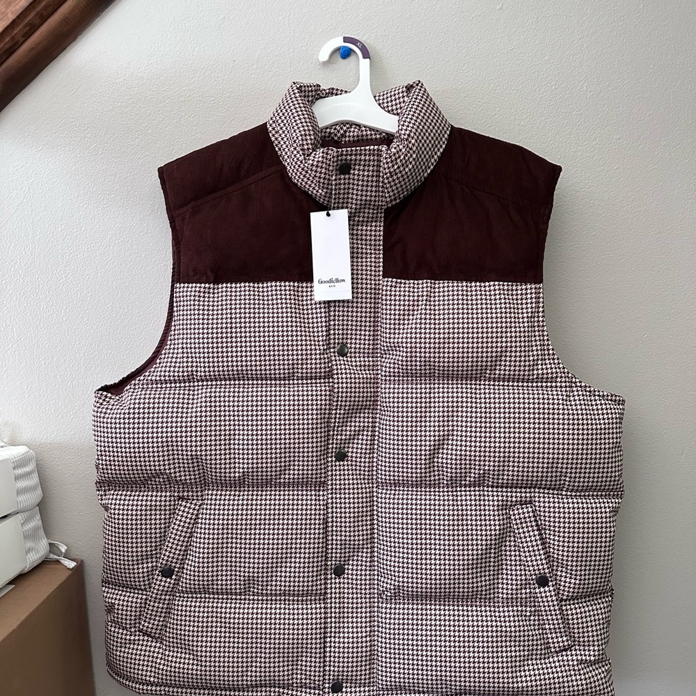 Goodfellow & Co Brown and White Quilted Vest